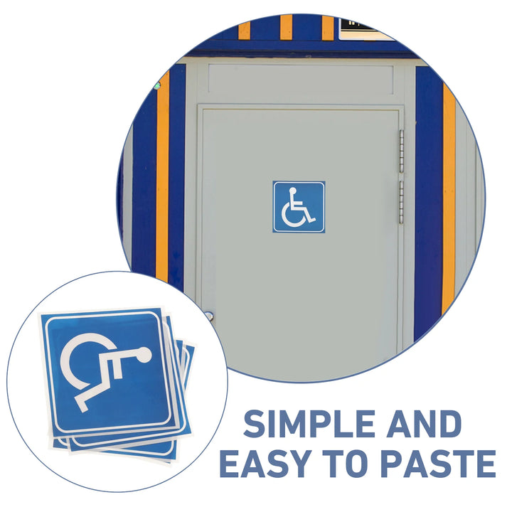 4pcs Disabled Wheelchair Sign Stickers Decals Disability Symbol Traffic Signal Roadway Safety Self Adhesive Parking Signs Car