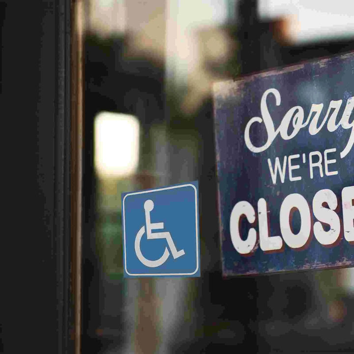 4pcs Disabled Wheelchair Sign Stickers Decals Disability Symbol Traffic Signal Roadway Safety Self Adhesive Parking Signs Car