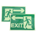 2 Sheets Glow-in-the-dark Safety Exit Signs Polyethylene Film Adhesive Stickers Night Light Markers Security Indicators Traffic