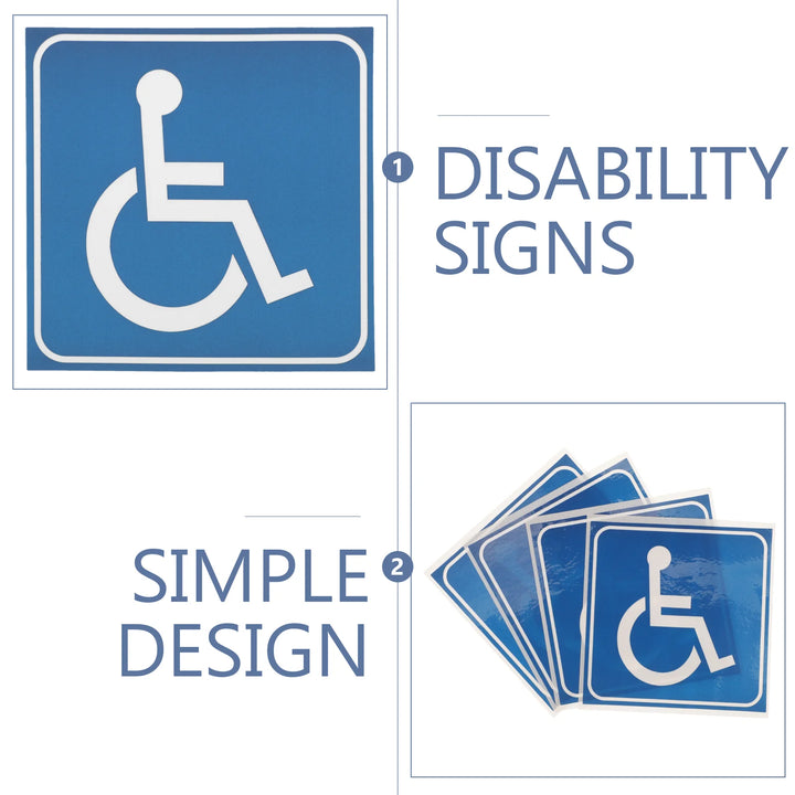 4pcs Disabled Wheelchair Sign Stickers Decals Disability Symbol Traffic Signal Roadway Safety Self Adhesive Parking Signs Car