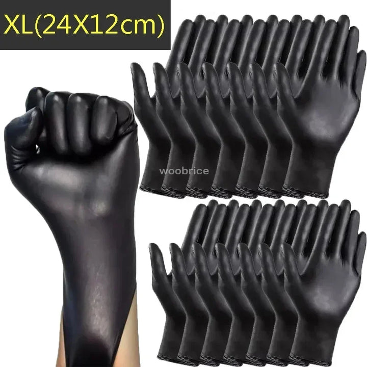 Black PVC disposable gloves for - General use