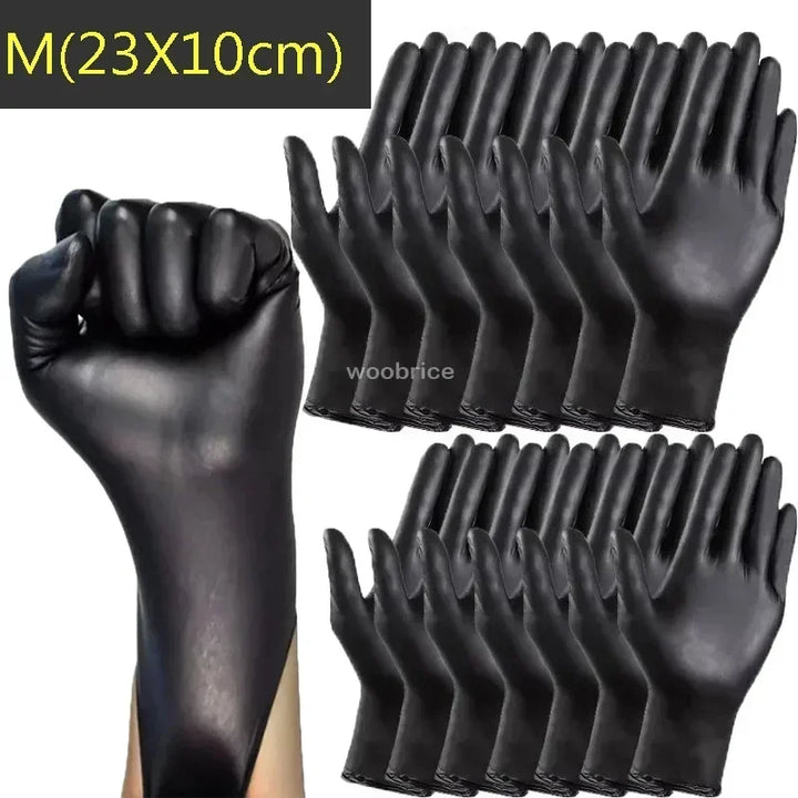 Black PVC disposable gloves for - General use