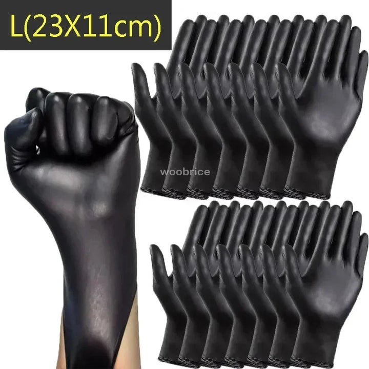 Black PVC disposable gloves for - General use