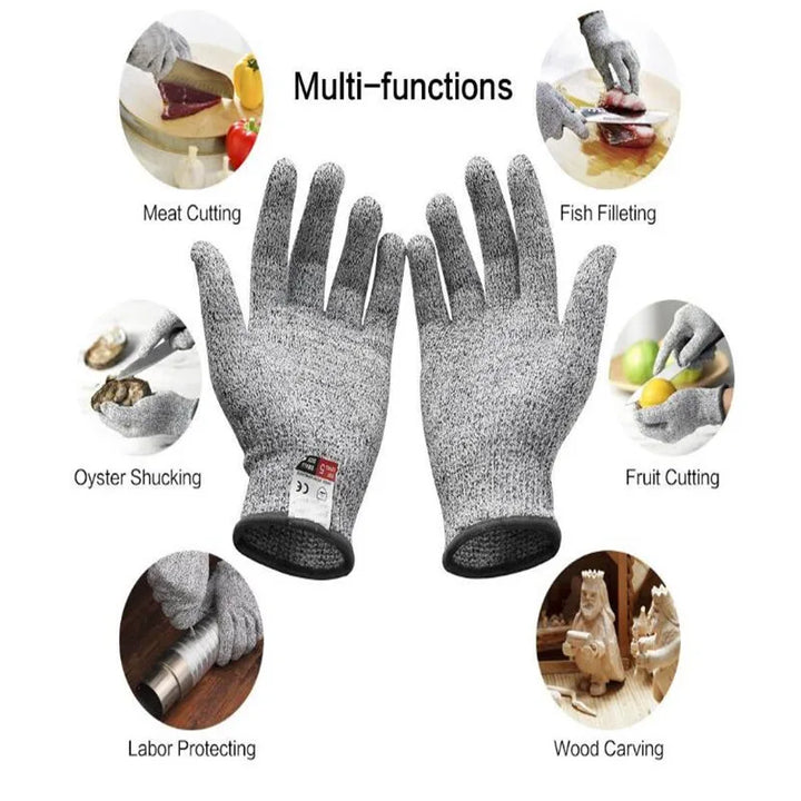 Grade 5 Anti-cut Gloves Safety Cut Proof Stab Resistant  Kitchen Scratch Resistant Glass Cutting Safety Protection For Gardeners