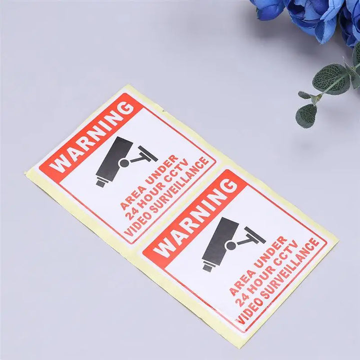 20 Pcs Security Camera Warning Sign Sticker