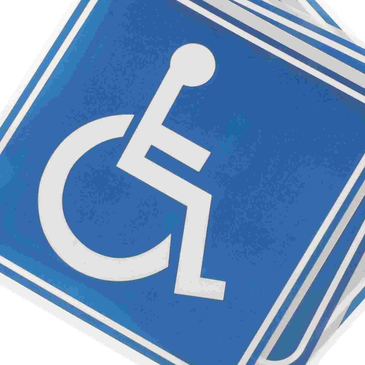 4pcs Disabled Wheelchair Sign Stickers Decals Disability Symbol Traffic Signal Roadway Safety Self Adhesive Parking Signs Car
