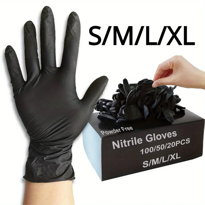 Black PVC disposable gloves for - General use