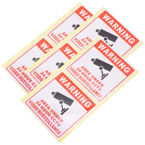 20 Pcs Security Camera Warning Sign Sticker