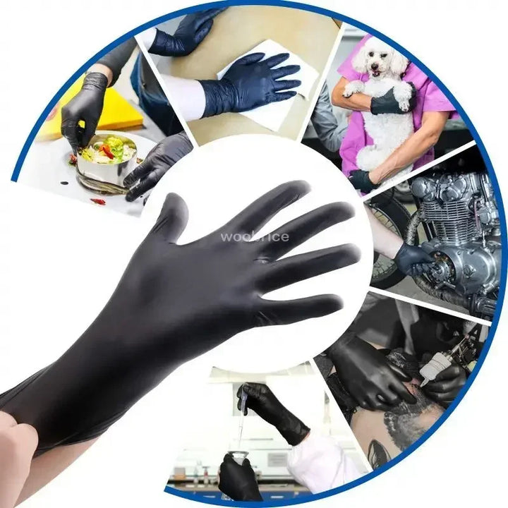 Black PVC disposable gloves for - General use
