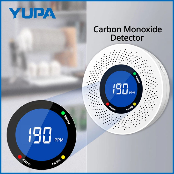 Security-Protection Carbon Monoxide Detector Alarm Security System For Home Sensor With Screen Display Battery Powered CE