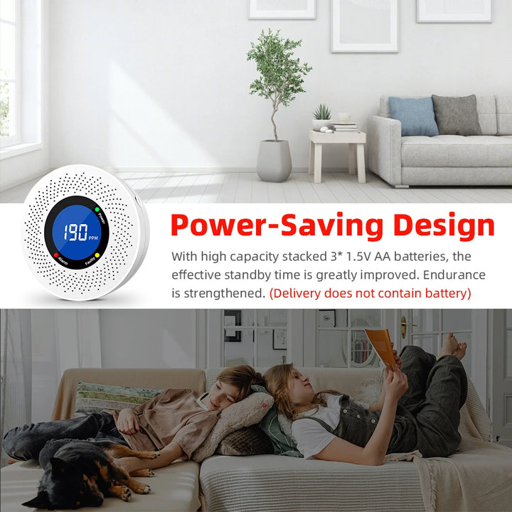 Security-Protection Carbon Monoxide Detector Alarm Security System For Home Sensor With Screen Display Battery Powered CE