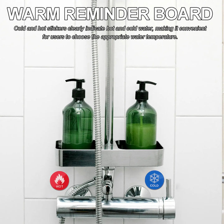 6 Pairs Acrylic Cold Hot Water Labels Stickers For Dispensers Walls Safety Traffic Signs Roadway Square Signal Tags Temperature